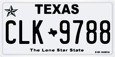 TX license plate CLK9788