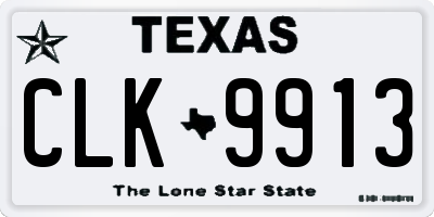 TX license plate CLK9913