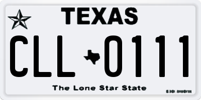 TX license plate CLL0111