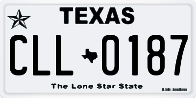 TX license plate CLL0187