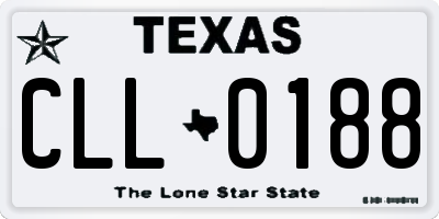 TX license plate CLL0188