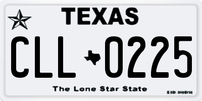 TX license plate CLL0225