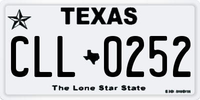 TX license plate CLL0252