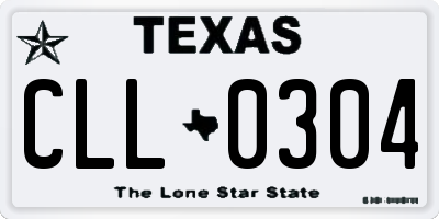 TX license plate CLL0304
