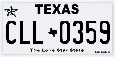 TX license plate CLL0359