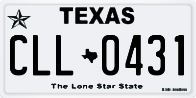 TX license plate CLL0431