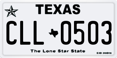TX license plate CLL0503