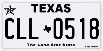 TX license plate CLL0518