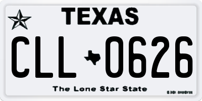 TX license plate CLL0626