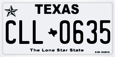 TX license plate CLL0635