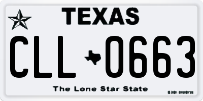 TX license plate CLL0663