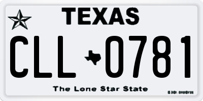 TX license plate CLL0781