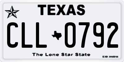 TX license plate CLL0792
