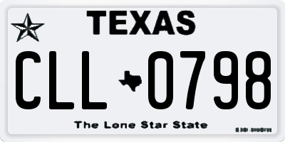 TX license plate CLL0798