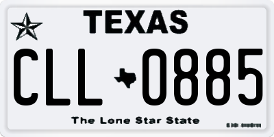 TX license plate CLL0885