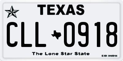 TX license plate CLL0918
