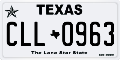TX license plate CLL0963