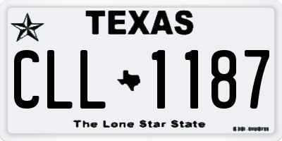 TX license plate CLL1187