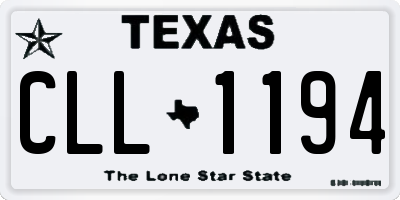 TX license plate CLL1194