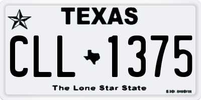 TX license plate CLL1375