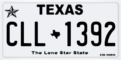 TX license plate CLL1392