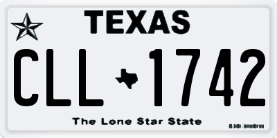 TX license plate CLL1742