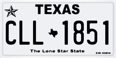 TX license plate CLL1851