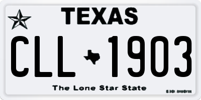 TX license plate CLL1903