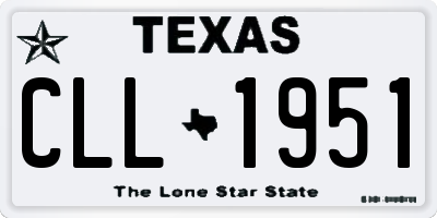 TX license plate CLL1951