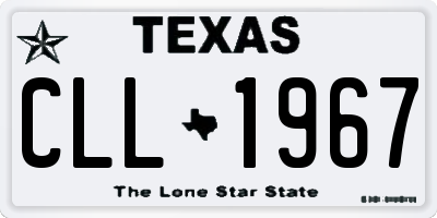 TX license plate CLL1967