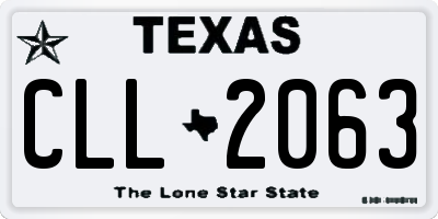 TX license plate CLL2063