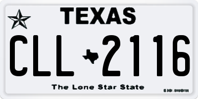 TX license plate CLL2116