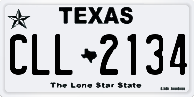 TX license plate CLL2134