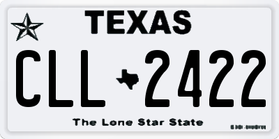 TX license plate CLL2422
