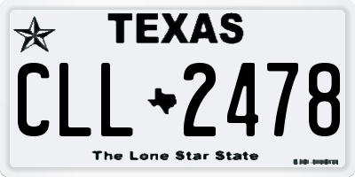 TX license plate CLL2478