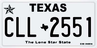 TX license plate CLL2551