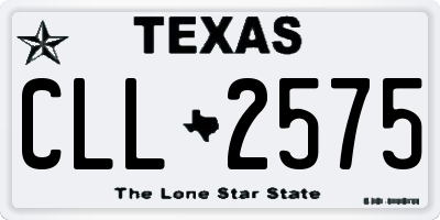 TX license plate CLL2575