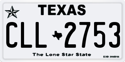 TX license plate CLL2753