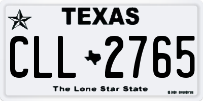 TX license plate CLL2765