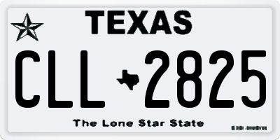 TX license plate CLL2825