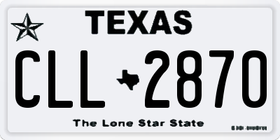 TX license plate CLL2870
