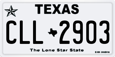 TX license plate CLL2903