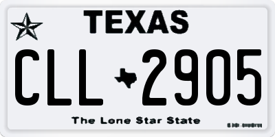 TX license plate CLL2905