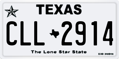 TX license plate CLL2914