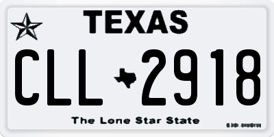 TX license plate CLL2918