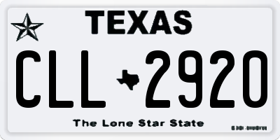 TX license plate CLL2920