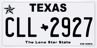 TX license plate CLL2927