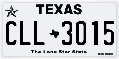 TX license plate CLL3015