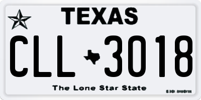 TX license plate CLL3018