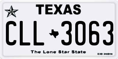 TX license plate CLL3063